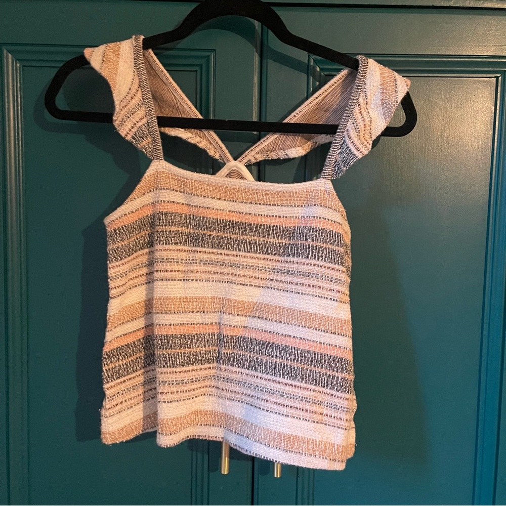 Madewell Crop Top Tank - Striped Tank Sz XXS - Cotton